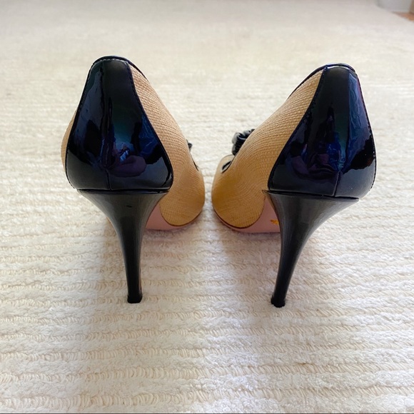 Prada peep toe raffia pumps - Picture 8 of 16